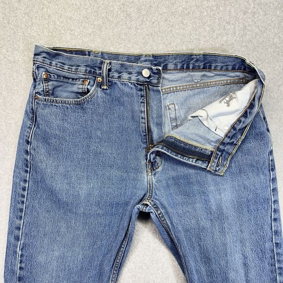 Levi’s 505 Men’s Jeans Blue 38x34 Straight Leg Regular Fit Denim Pants - Picture 4 of 15